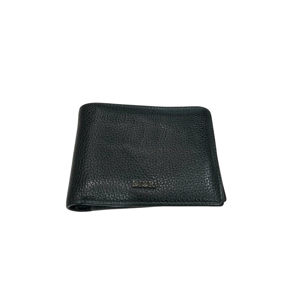 Christian Dior Leather Bifold Wallet Black
